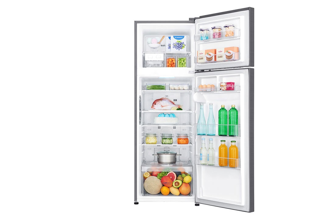 LG ثلاجة بمجمدة علوية، بلاتين فضي، ضاغط طولي عاكس، تقنية ™⁺DoorCooling، تدفق هواء متعدد, GR-C362RLBN, thumbnail 2