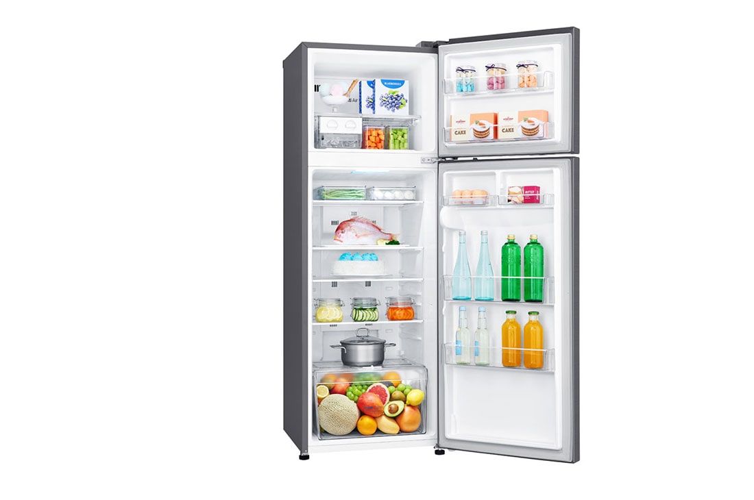 LG ثلاجة بمجمدة علوية، بلاتين فضي، ضاغط طولي عاكس، تقنية ™⁺DoorCooling، تدفق هواء متعدد, GR-C362RLBN, thumbnail 3