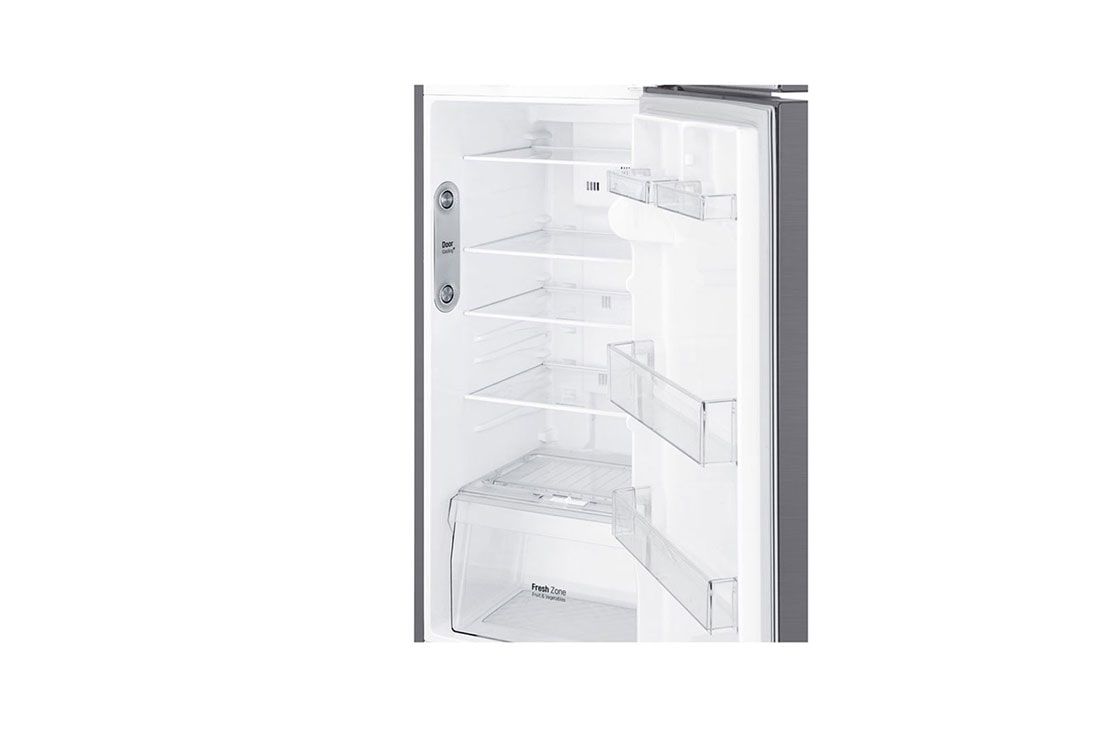 LG ثلاجة بمجمدة علوية، بلاتين فضي، ضاغط طولي عاكس، تقنية ™⁺DoorCooling، تدفق هواء متعدد, GR-C362RLBN, thumbnail 4