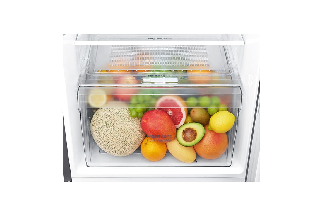 LG ثلاجة بمجمدة علوية، بلاتين فضي، ضاغط طولي عاكس، تقنية ™+DoorCooling، تقنية Fresh 0 Zone, GR-C312SLBN, thumbnail 4