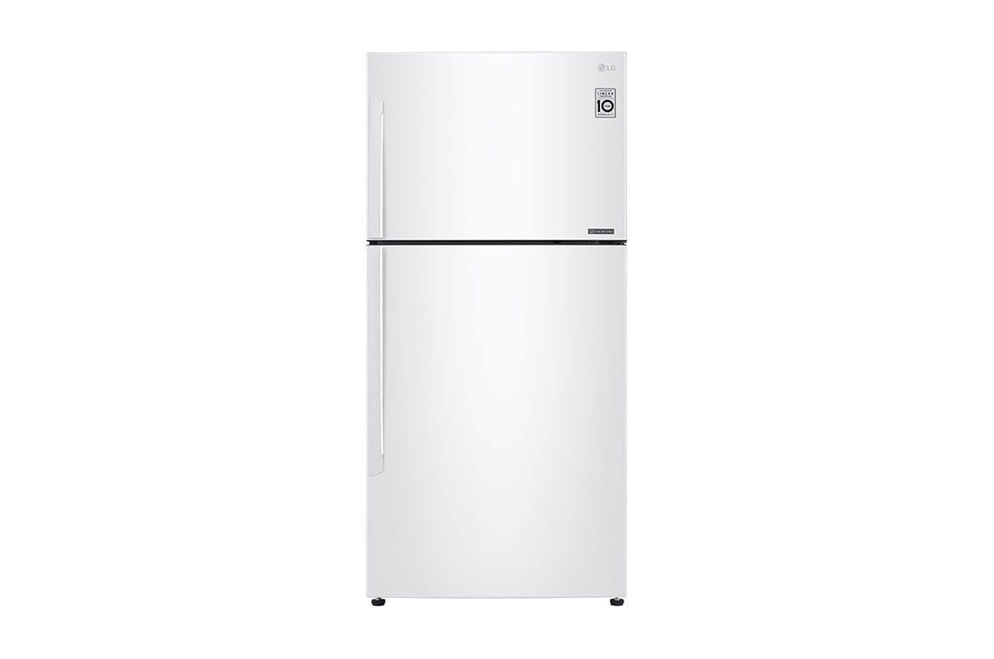 LG ثلاجة بمجمدة علوية، أبيض ناصع، ضاغط طولي عاكس، تقنية ™⁺DoorCooling، تقنية Fresh 0 Zone, GR-C312SQBN