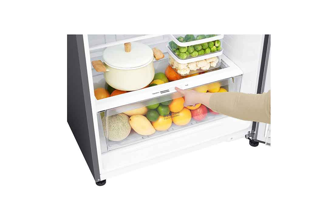 LG ثلاجة بمجمدة علوية، فضي بلاتيني، ضاغط طولي عاكس، تقنية ™⁺DoorCooling، تدفق هواء متعدد, GN-C660HLCU, thumbnail 4