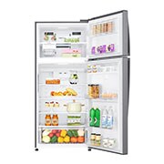 LG ثلاجة بمجمدة علوية، فضي بلاتيني، ضاغط طولي عاكس، تقنية ™⁺DoorCooling، تدفق هواء متعدد, GN-C660HLCU, thumbnail 2