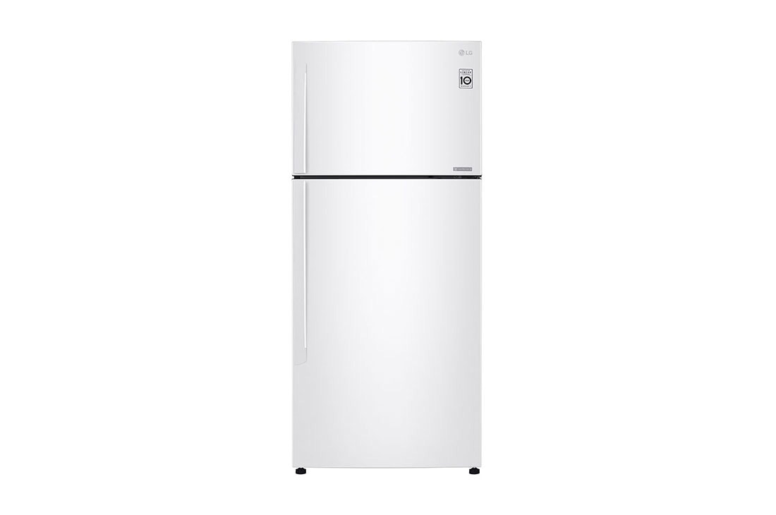 LG ثلاجة بمجمدة علوية، أبيض ناصع، ضاغط طولي عاكس، تقنية ™⁺DoorCooling، تقنية ™+HygieneFRESH، تقنية ThinQ, GN-C660HQCU