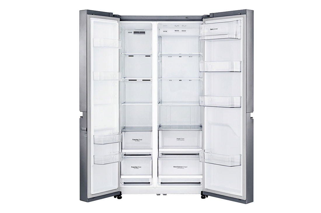 LG ثلاجة ذات بابين متجاورين، ضاغط طولي عاكس، سعة كبيرة، ™Smart Diagnosis, GR-B257SLLV, thumbnail 3