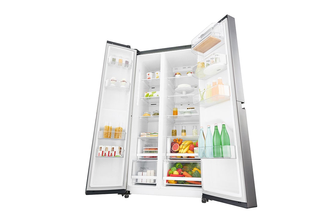 LG ثلاجة ذات بابين متجاورين، ضاغط طولي عاكس، سعة كبيرة، ™Smart Diagnosis, GR-B257SLLV, thumbnail 13