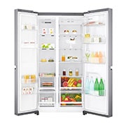 LG ثلاجة ذات بابين متجاورين، ضاغط طولي عاكس، سعة كبيرة، ™Smart Diagnosis, GR-B257SLLV, thumbnail 2