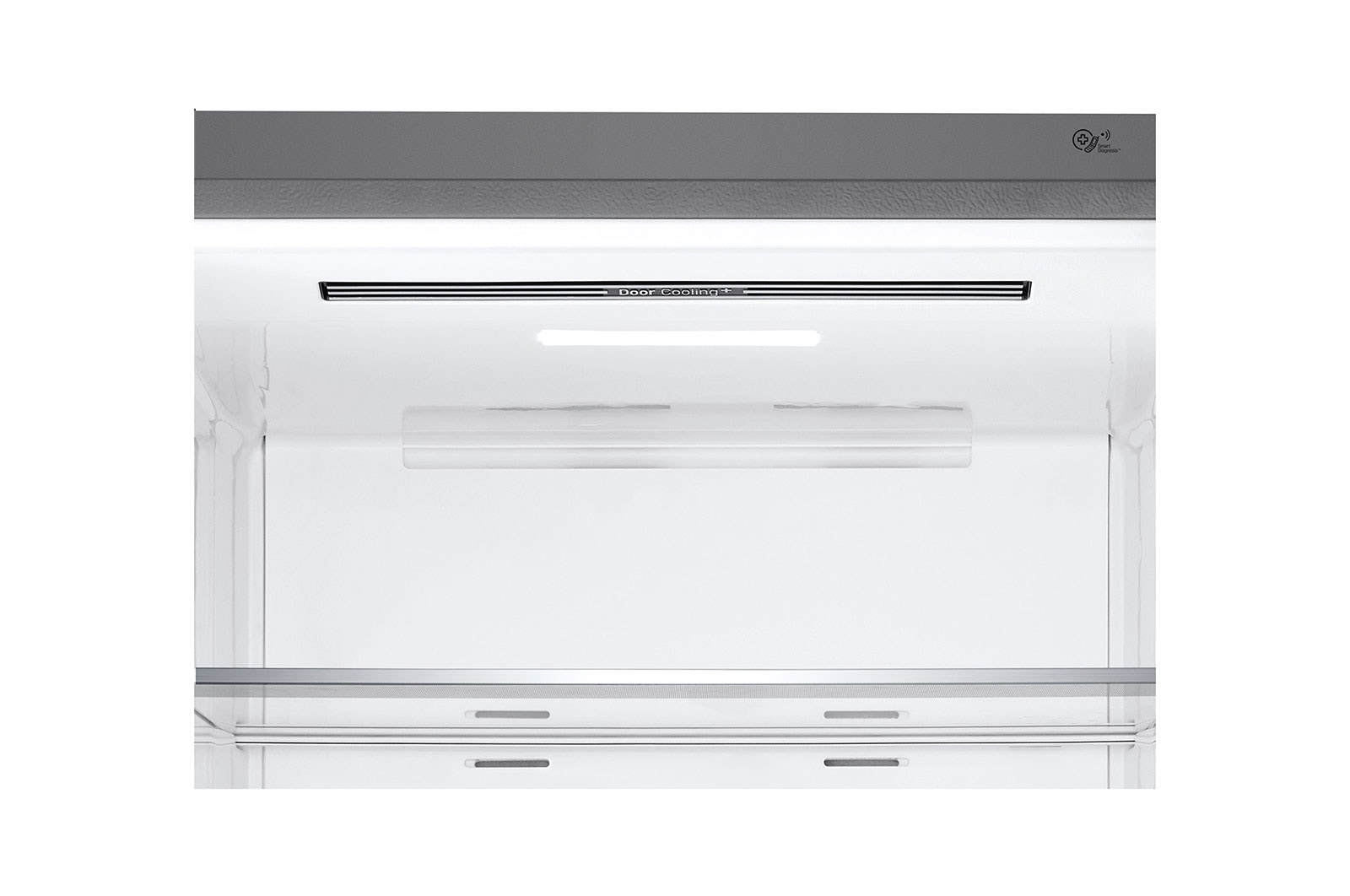 LG ثلاجة بمجمد سفلية، فضي بلاتيني، ضاغط طولي عاكس، تدفق هواء متعدد