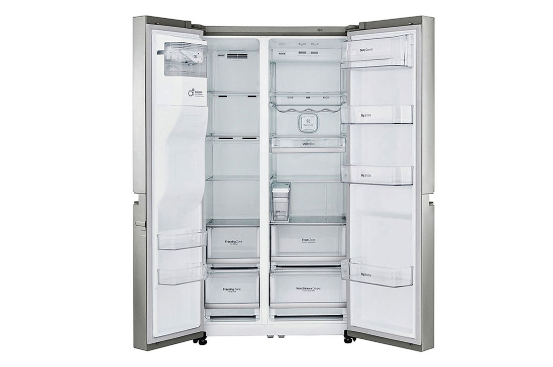 LG ثلاجة ذات بابين متجاورين بتقنية<br>®Door-in-Door, ضاغط طولي عاكس، تقنية ™+Hygiene FRESH، تقنية ThinQ, GR-J337CSAL, thumbnail 3