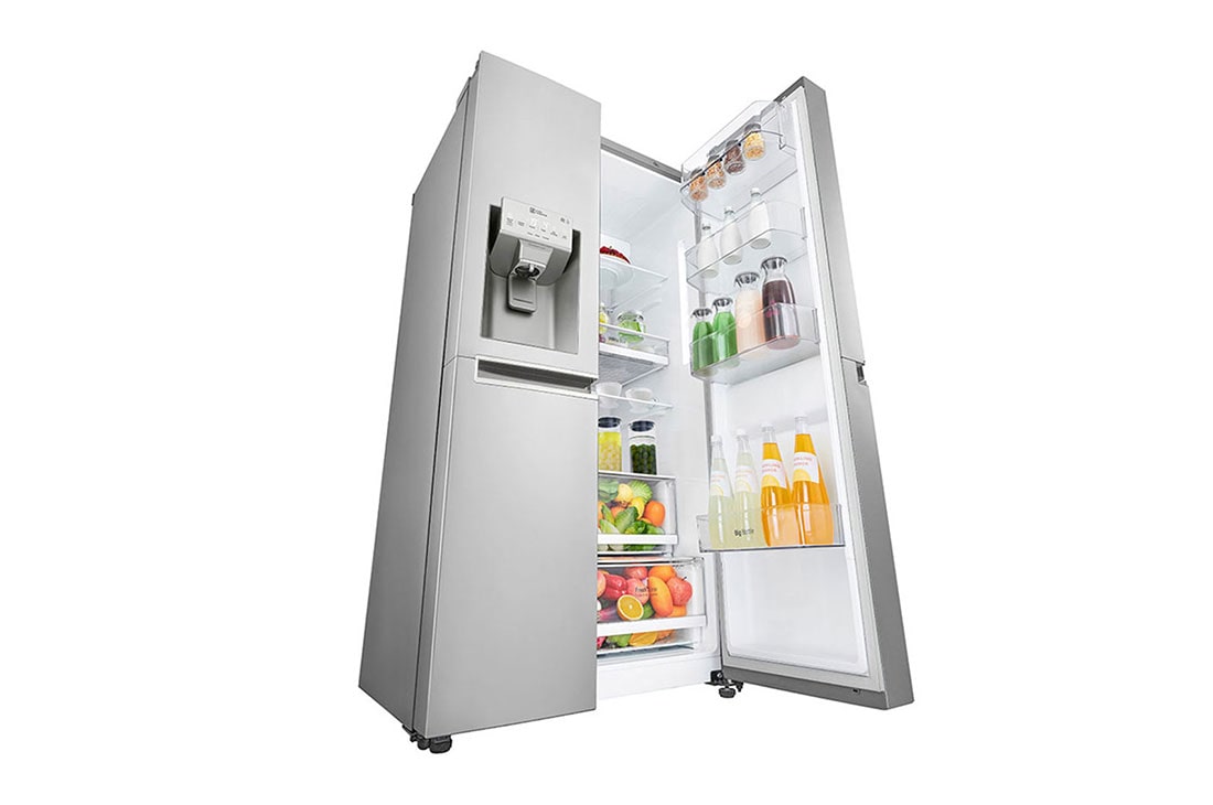 LG ثلاجة ذات بابين متجاورين بتقنية<br>®Door-in-Door, ضاغط طولي عاكس، تقنية ™+Hygiene FRESH، تقنية ThinQ, GR-J337CSAL, thumbnail 4