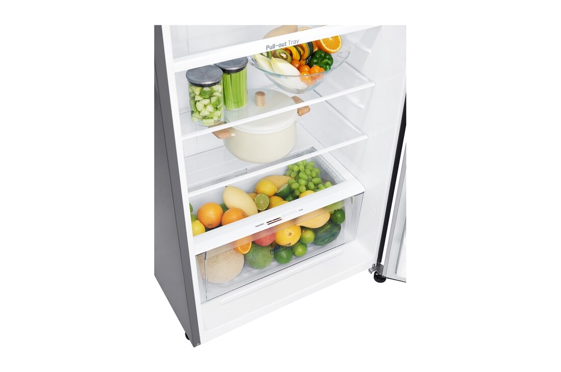 LG ثلاجة إل جي 393 لتر بمجمدة علوية لون فضي بضاغط عاكس, GN-B492SLCL, thumbnail 5