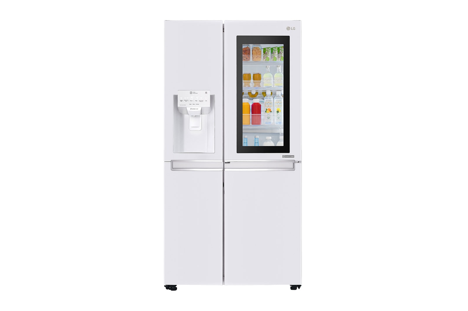 ثلاجة ذات بابين متجاورين،™InstaView Door-in-Door ،لون أبيض، تقنية ™+Hygiene FRESH، تقنية ™ThinQ