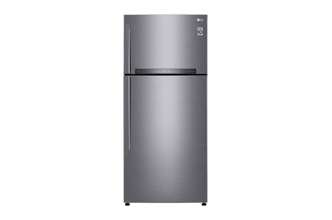 LG ثلاجة بمجمدة علوية لون بلاتيني فضي، ضاغط بعاكس ذكي, GR-H842HLHL, GR-H842HLHL