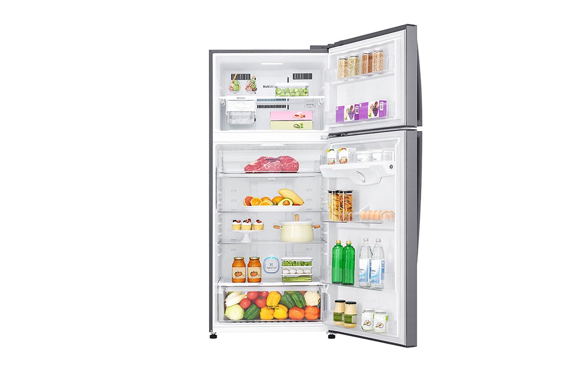 LG ثلاجة بمجمدة علوية لون بلاتيني فضي، ضاغط بعاكس ذكي, GR-H842HLHL, GR-H842HLHL, thumbnail 2