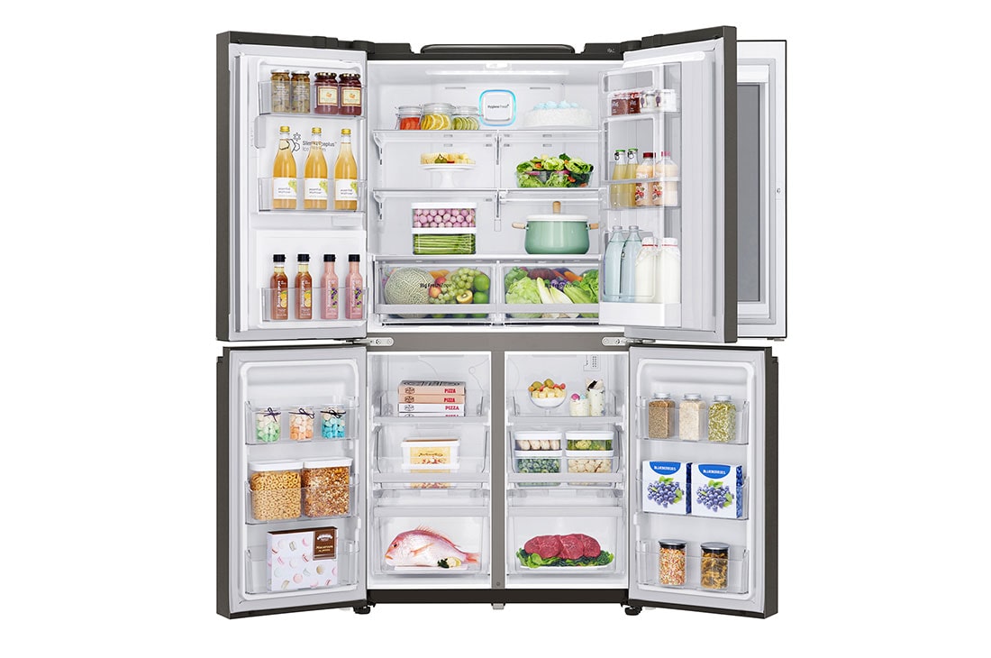 LG ثلاجة سمارت للبيع، ثلاجة إل جي إنستافيو، ثلاجة باب زجاج، ثلاجة بأربعة أبواب، فولاذ مقاوم للصدأ باللون الأسود، ™+Hygiene FRESH، تقنية GR-X39FMKHL، ™ThinQ, GR-X39FMKHL, GR-X39FMKHL, thumbnail 3