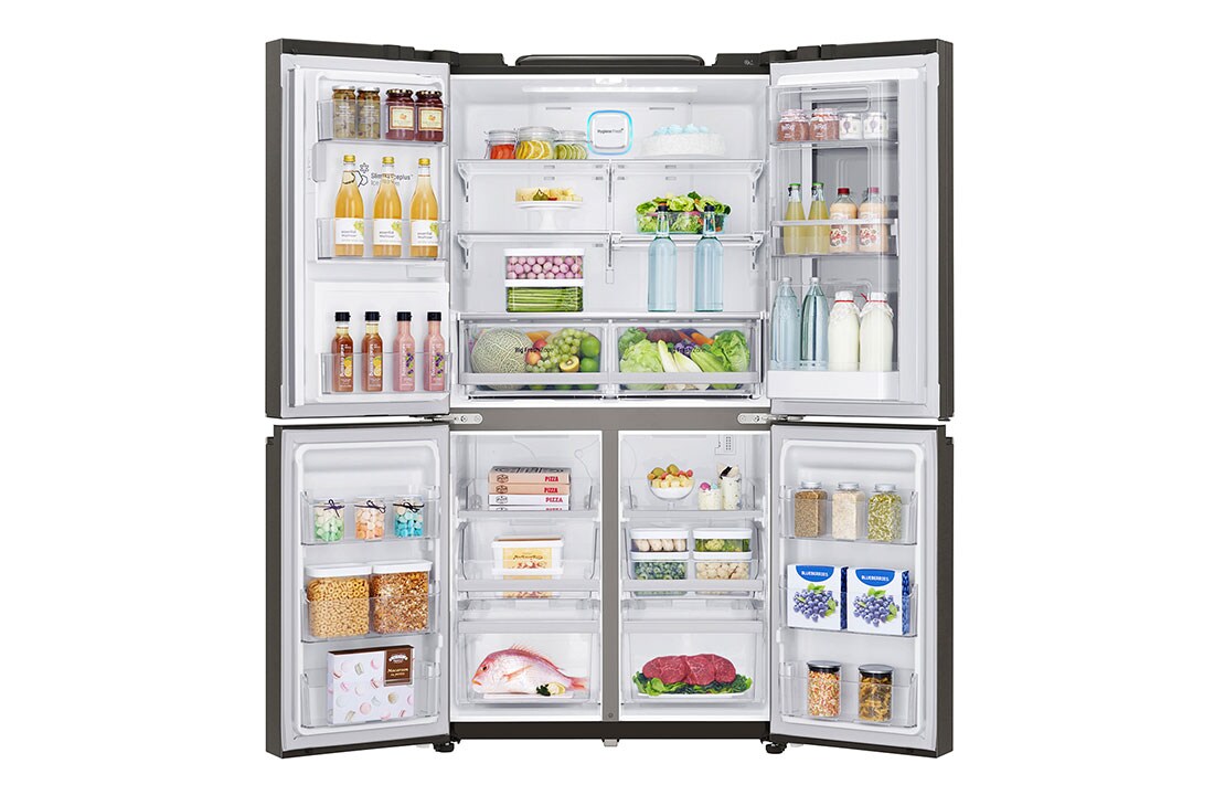 LG ثلاجة سمارت للبيع، ثلاجة إل جي إنستافيو، ثلاجة باب زجاج، ثلاجة بأربعة أبواب، فولاذ مقاوم للصدأ باللون الأسود، ™+Hygiene FRESH، تقنية GR-X39FMKHL، ™ThinQ, GR-X39FMKHL, GR-X39FMKHL, thumbnail 4