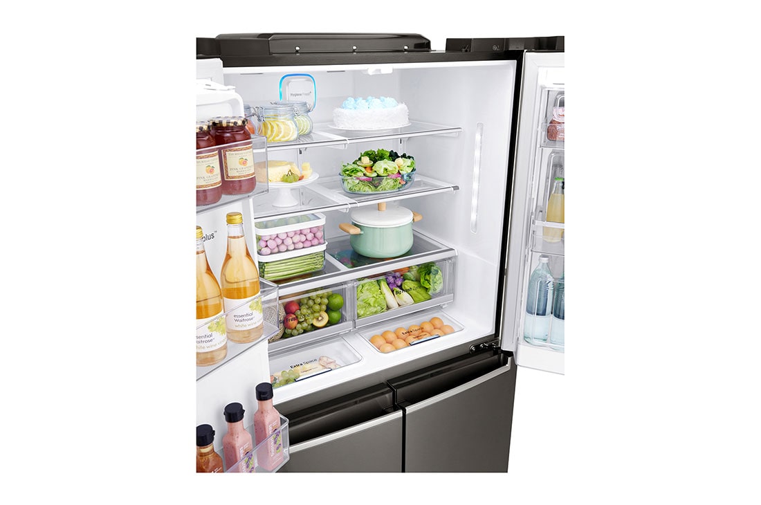 LG ثلاجة سمارت للبيع، ثلاجة إل جي إنستافيو، ثلاجة باب زجاج، ثلاجة بأربعة أبواب، فولاذ مقاوم للصدأ باللون الأسود، ™+Hygiene FRESH، تقنية GR-X39FMKHL، ™ThinQ, GR-X39FMKHL, GR-X39FMKHL, thumbnail 9