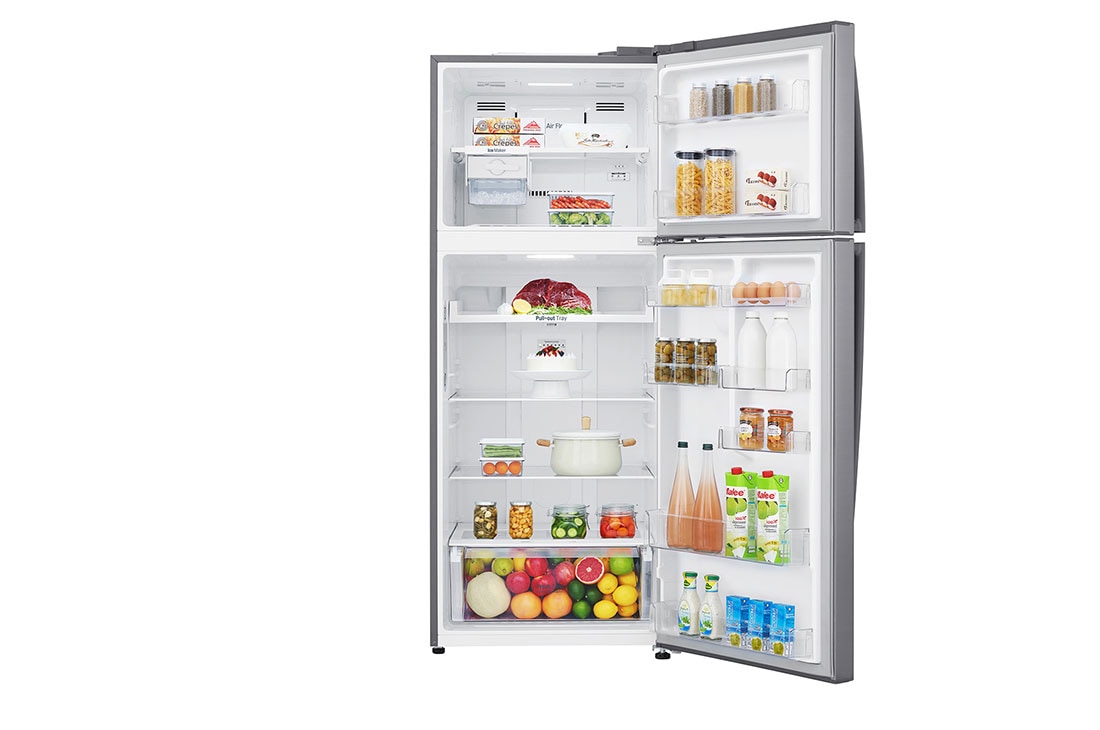 LG ثلاجة بمجمدة علوية، لون فضي بلاتيني، ضاغط عاكس ذكي، تقنية تبريد الباب™، تدفق هواء متعدد, GR-C639HLCL, GR-C639HLCL, thumbnail 2