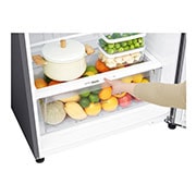 LG ثلاجة بمجمدة علوية  فضي بلاتيني، ضاغط بعاكس ذكي, bottom with food, GN-C782HLCL, thumbnail 6