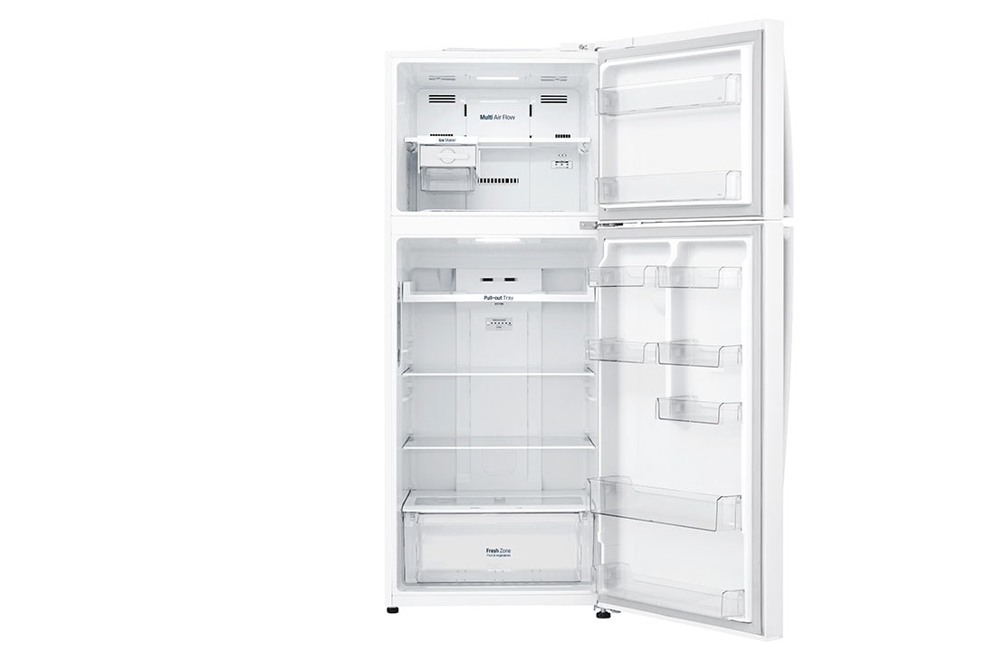 LG ثلاجة بمجمدة علوية  سعة 438 لتر لون فضي بلاتيني, Front All Open inverter, GR-C629HQCL, thumbnail 2