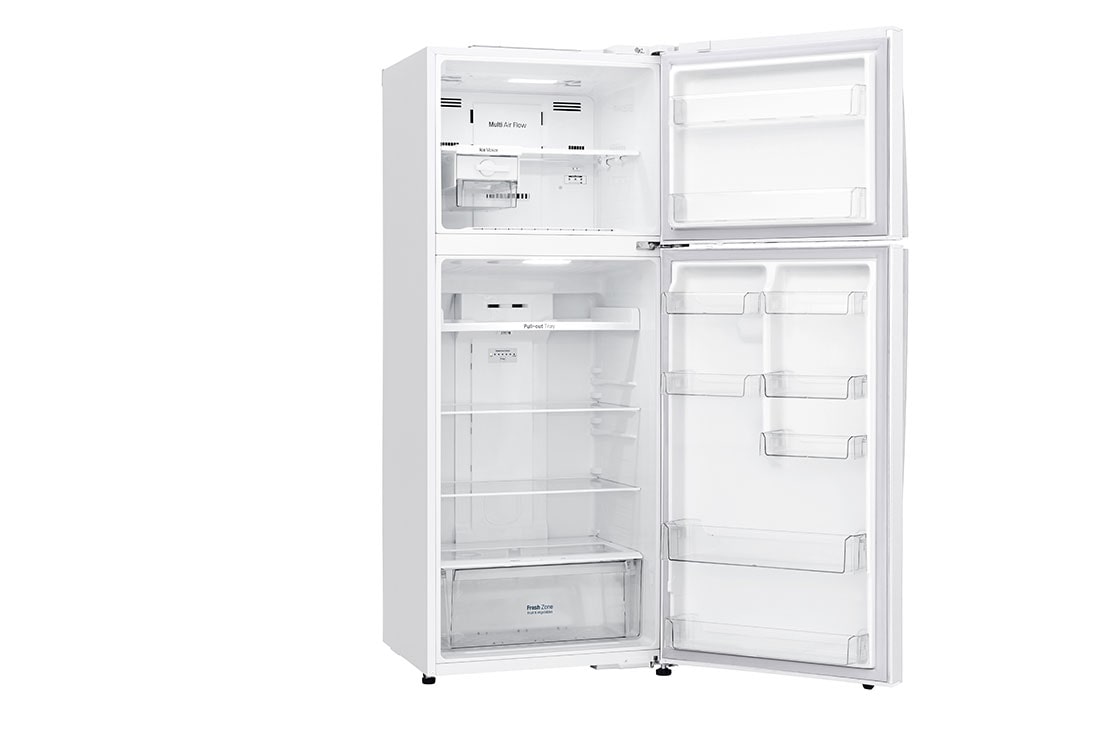 LG ثلاجة بمجمدة علوية  سعة 438 لتر لون فضي بلاتيني, Left Side All Open inverter, GR-C629HQCL, thumbnail 8