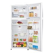 LG ثلاجة بمجمدة علوية  سعة 438 لتر لون فضي بلاتيني, Front All Open Food Cut inverter, GR-C629HQCL, thumbnail 3