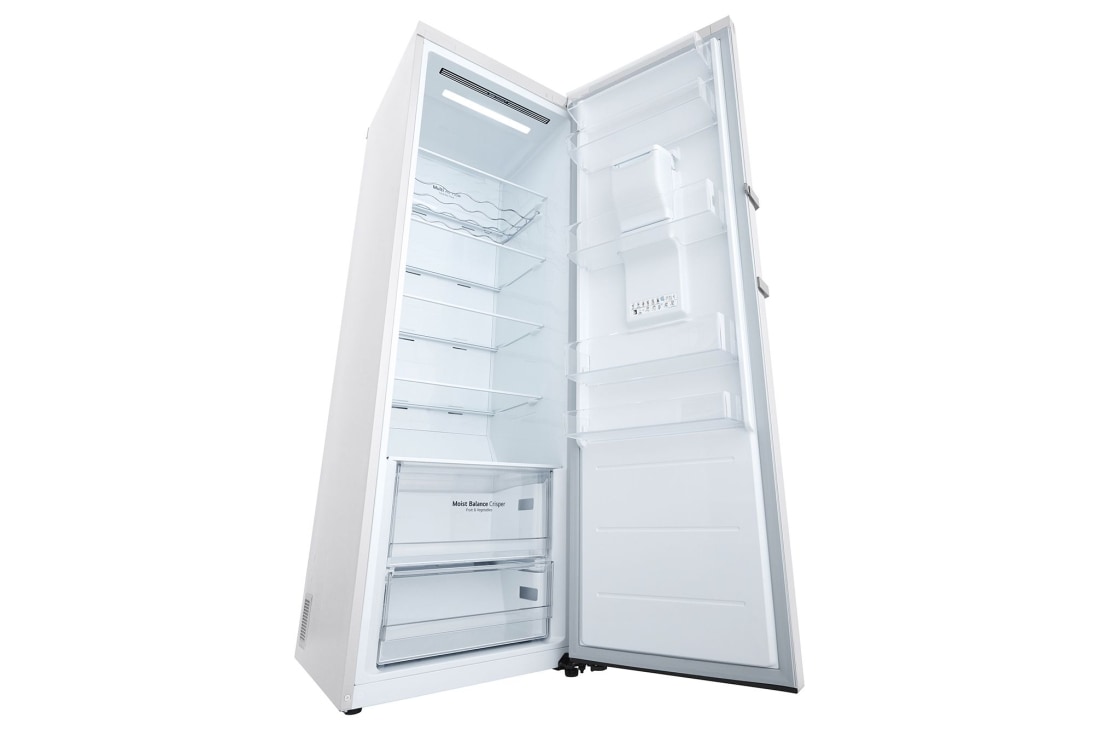 LG ثلاجة باب عامودي سعة 384 لتر لون أبيض من إل جي, Left Side bottom Perspective open view, GR-F411EQDM, thumbnail 10