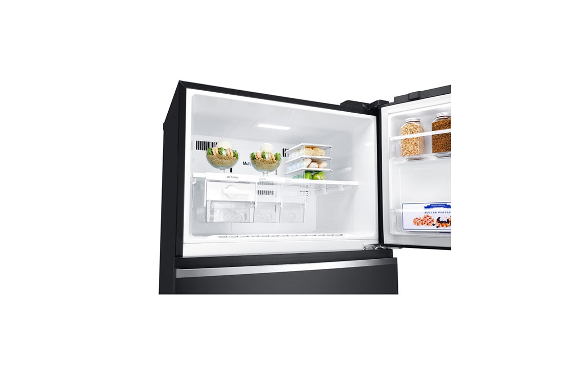 LG ثلاجة إل جي بمجمد علوي سعة 506 لتر لون أسود, Top freezer View, GN-C782SGGL, thumbnail 7