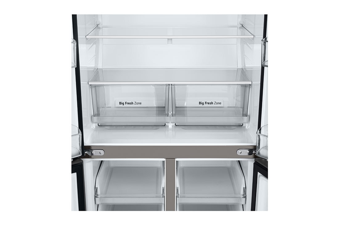 LG ثلاجة إل جي بباب فرنسي، لون فضي رئيسي, compartment view, GR-B29FFLZB, thumbnail 8