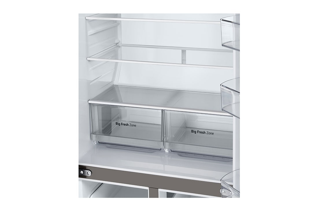 LG ثلاجة إل جي بباب فرنسي، لون فضي رئيسي, compartment view, GR-B29FFLZB, thumbnail 9