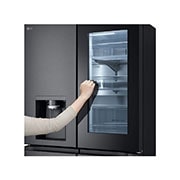 LG ثلاجة InstaView بباب فرنسي وزجاج أسود، مصنوعة من الصُلب الأسود, الموزّع1, GR-X39FFCRB, thumbnail 4