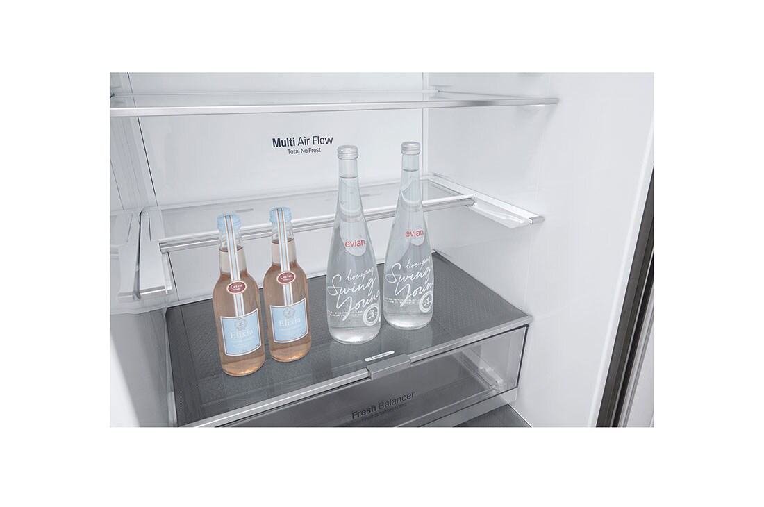 LG ثلاجة إل جي بمجمد سفلي سعة 500 لتر لون فضي بلاتيني, storage view, GR-F589BLCM, thumbnail 7