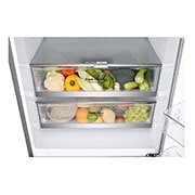 LG ثلاجة إل جي بمجمد سفلي سعة 500 لتر لون فضي بلاتيني, veggie storage detailed view, GR-F589BLCM, thumbnail 6