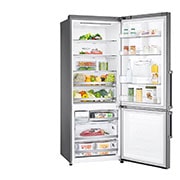 LG ثلاجة إل جي بمجمد سفلي سعة 500 لتر لون فضي بلاتيني, right perspective door open view, GR-F589BLCM, thumbnail 12