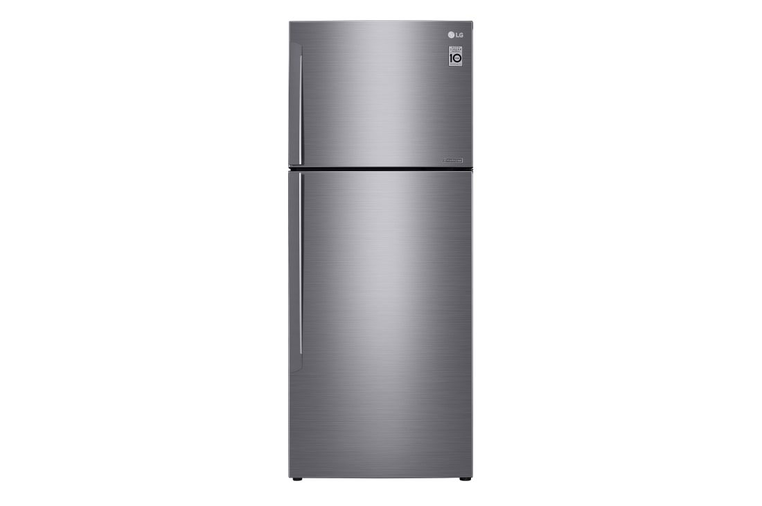 LG ثلاجة سعة بفريزر علوي، ضاغط عاكس ذكي، تقنية تبريد الباب، تدفق متعدد للهواء, Front view, GR-C639HLCL