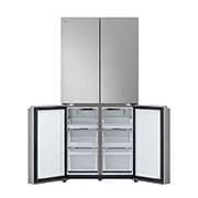 LG ثلاجة إل جي بباب فرنسي، لون فضي رئيسي مع ThinQ™ وضاغط خطي هادئ وطويل الأمد, front bottom door open, GR-B22FFLZB, thumbnail 6