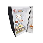 LG ثلاجة إل جي بمجمد علوي سعة 375 لتر لون فضي مع ™LinearCooling وضاغط ™Smart Inverter, عرض مفتوح يُظهر الطعام المخزّن, GR-B642PGFK, thumbnail 10