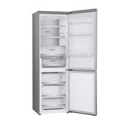 LG ثلاجة NatureFRESH™ بسعة 344 لترًا مع تقنيات LinearCooling™ وDoorCooling+™ وضاغط Smart Inverter™ وتقنية Metal Fresh™ باللون الفضي الأنيق, side open with noting view, GR-B459FMFW, thumbnail 11