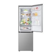 LG ثلاجة NatureFRESH™ بسعة 344 لترًا مع تقنيات LinearCooling™ وDoorCooling+™ وضاغط Smart Inverter™ وتقنية Metal Fresh™ باللون الفضي الأنيق, front top open with thing , GR-B459FMFW, thumbnail 4