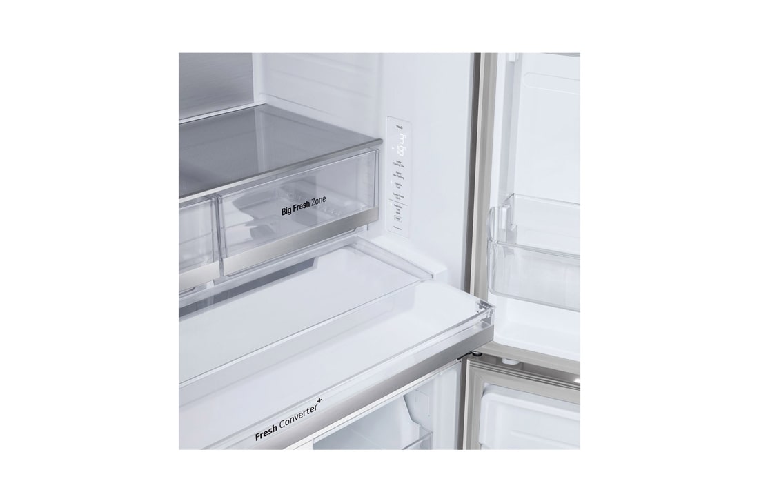 LG ثلاجة 619 لتر متعددة الأبواب بتصميم أنيق من الزجاج الأسود, صورة تفصيلية للزر الداخلي, GR-B30FFGPB, thumbnail 11