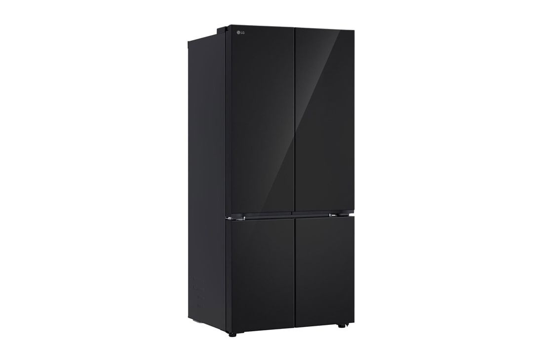 LG ثلاجة 619 لتر متعددة الأبواب بتصميم أنيق من الزجاج الأسود, صورة للجانب الأيسر, GR-B30FFGPB, thumbnail 12