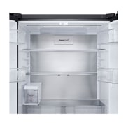 LG ثلاجة 619 لتر متعددة الأبواب بتصميم أنيق من الزجاج الأسود, صورة تفصيلية للجزء العلوي لمكان التخزين بالثلاجة, GR-B30FFGPB, thumbnail 8