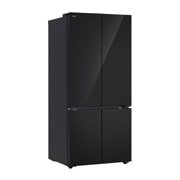 LG ثلاجة 619 لتر متعددة الأبواب بتصميم أنيق من الزجاج الأسود, صورة للجانب الأيسر, GR-B30FFGPB, thumbnail 12
