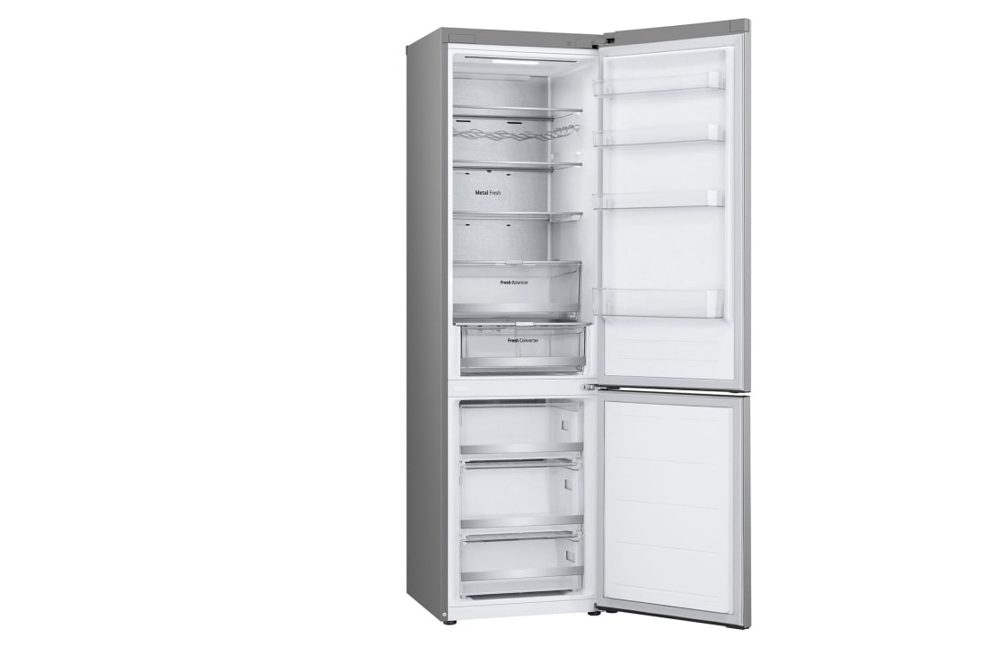 LG ثلاجة ™NatureFRESH بسعة 387 لترًا مع تقنية ™LinearCooling و™+DoorCooling وضاغط ™Smart Inverter وتقنية ™Metal Fresh باللون الفضي الأنيق, Left door without food, GR-B509FMFW, thumbnail 12