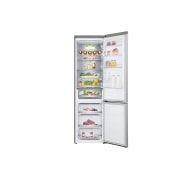 LG ثلاجة ™NatureFRESH بسعة 387 لترًا مع تقنية ™LinearCooling و™+DoorCooling وضاغط ™Smart Inverter وتقنية ™Metal Fresh باللون الفضي الأنيق, Front open with food, GR-B509FMFW, thumbnail 2