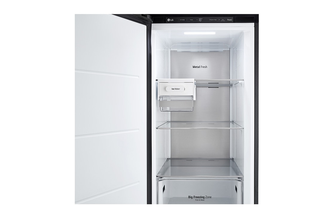 LG ثلاجة LINEARCooling™ بسعة 386 لترًا، بتصميم من الفولاذ المقاوم للصدأ, MetallicDecoraion, LOB454FGQM, thumbnail 7