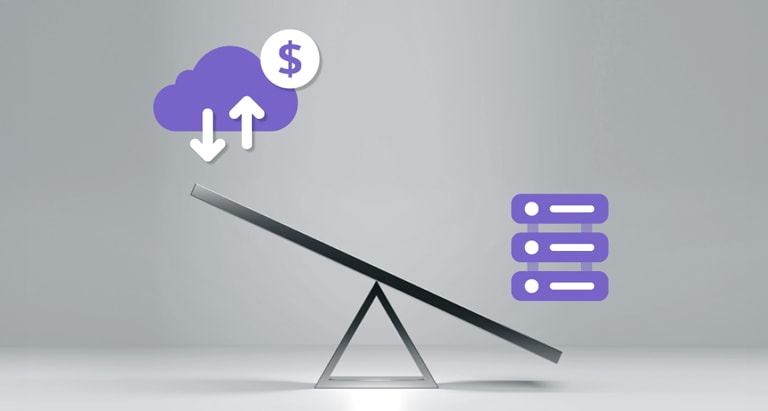 تبيّن هذه الصورة أن الحل السحابي يساهم في خفض التكاليف الأولية المرتبطة بالتكلفة الإجمالية للملكية (TCO) مقارنة بالحلول التي تُدار محليًا.