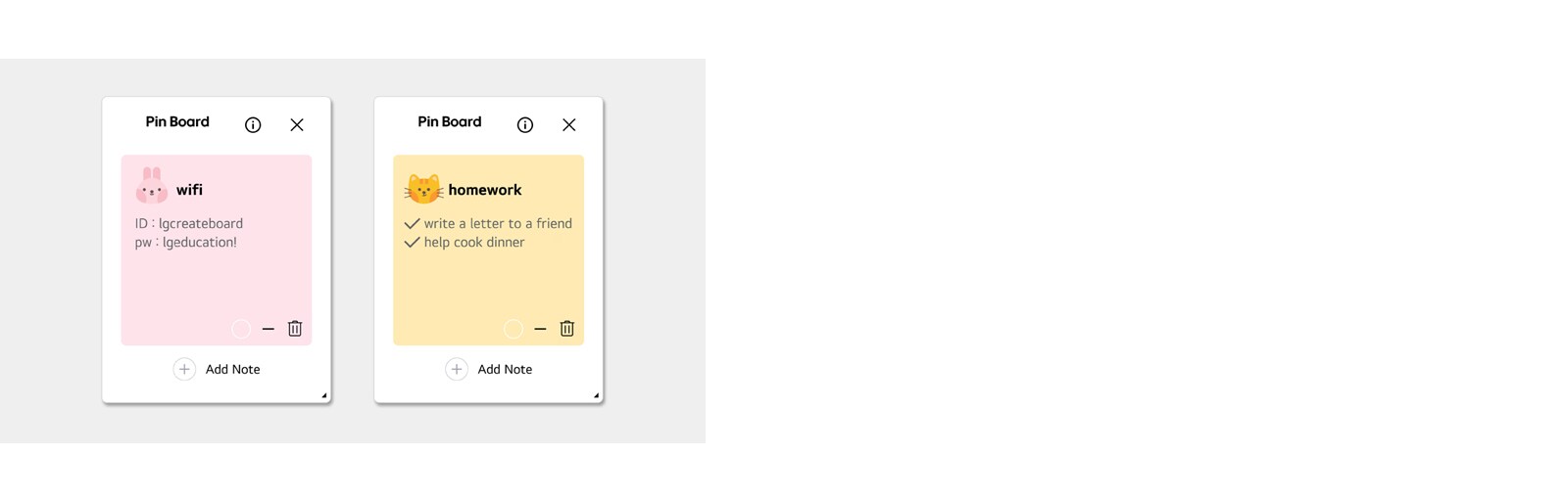 طريقة عرض تعرض الملاحظات التي تم تدوينها باستخدام أداة لوحة التثبيت.