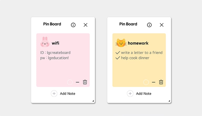طريقة عرض تعرض الملاحظات التي تم تدوينها باستخدام أداة لوحة التثبيت.