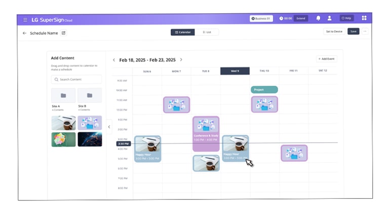 توضح هذه الصورة أنه يمكن إدارة الجداول بسهولة على صفحة الحل باستخدام واجهة السحب والإفلات.